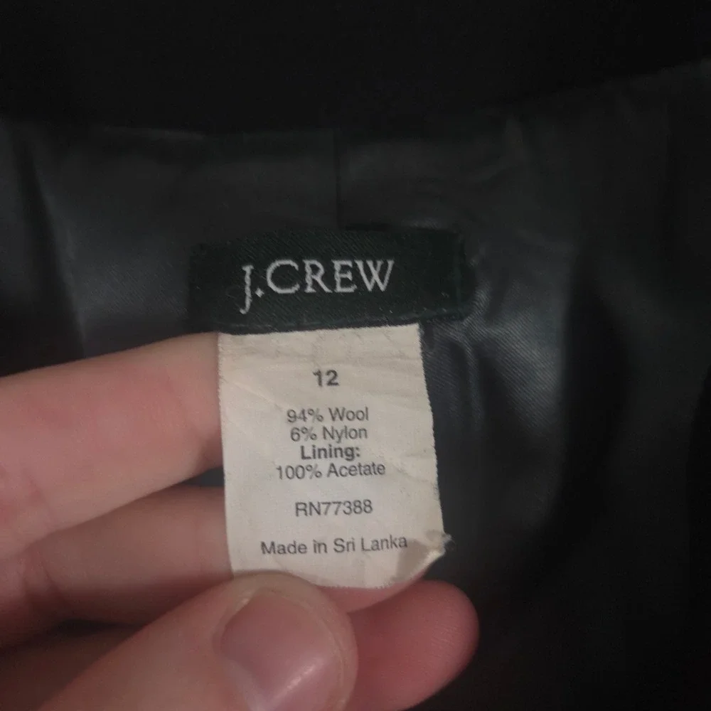 VINTAGE J.Crew Jacket Womens 12 Wool Blend A-Line Peter Pan Collar Coat Y2K - Picture 3 of 10